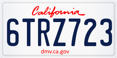 CA license plate 6TRZ723