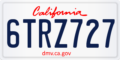 CA license plate 6TRZ727