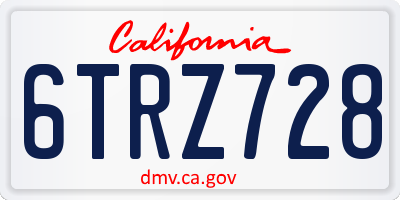 CA license plate 6TRZ728