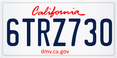 CA license plate 6TRZ730