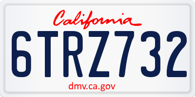 CA license plate 6TRZ732