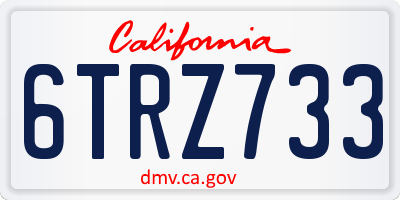 CA license plate 6TRZ733