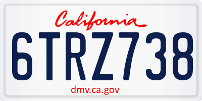 CA license plate 6TRZ738