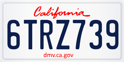 CA license plate 6TRZ739