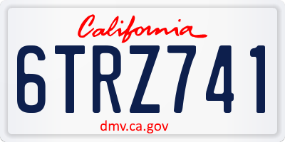 CA license plate 6TRZ741