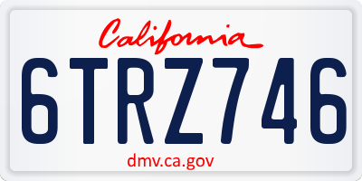 CA license plate 6TRZ746