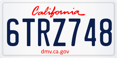 CA license plate 6TRZ748