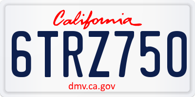 CA license plate 6TRZ750