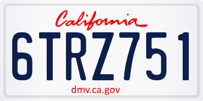 CA license plate 6TRZ751