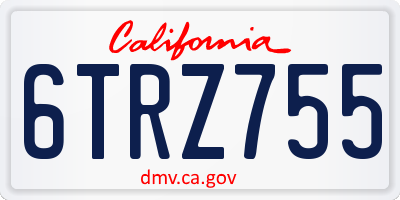 CA license plate 6TRZ755