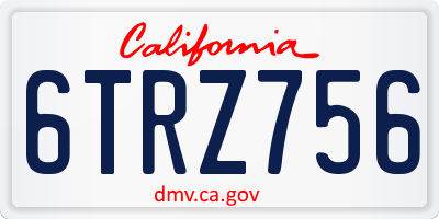 CA license plate 6TRZ756