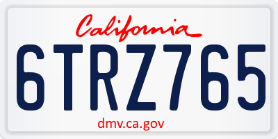 CA license plate 6TRZ765