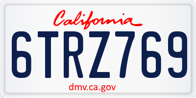 CA license plate 6TRZ769