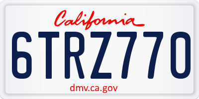 CA license plate 6TRZ770