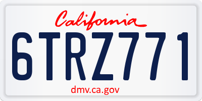 CA license plate 6TRZ771
