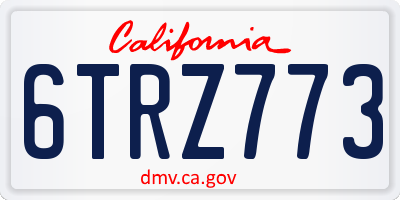 CA license plate 6TRZ773