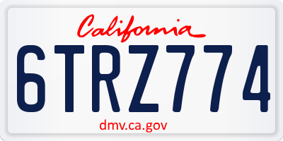 CA license plate 6TRZ774