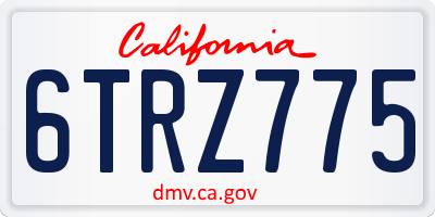 CA license plate 6TRZ775