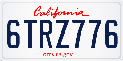CA license plate 6TRZ776