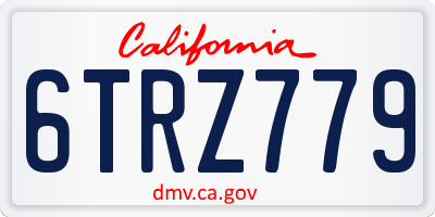 CA license plate 6TRZ779