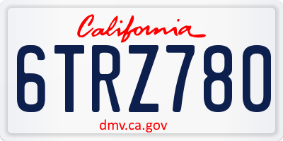 CA license plate 6TRZ780