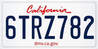 CA license plate 6TRZ782