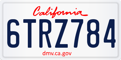 CA license plate 6TRZ784