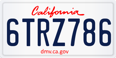 CA license plate 6TRZ786