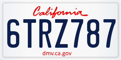 CA license plate 6TRZ787