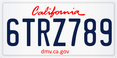 CA license plate 6TRZ789