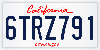 CA license plate 6TRZ791