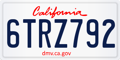 CA license plate 6TRZ792