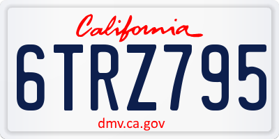 CA license plate 6TRZ795