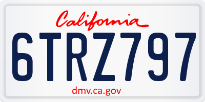 CA license plate 6TRZ797