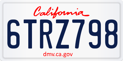 CA license plate 6TRZ798