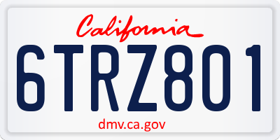 CA license plate 6TRZ801