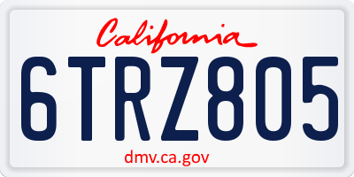 CA license plate 6TRZ805