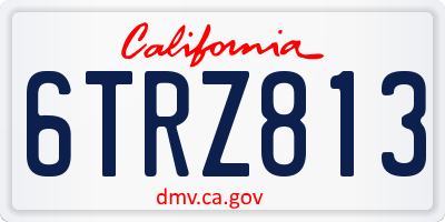 CA license plate 6TRZ813