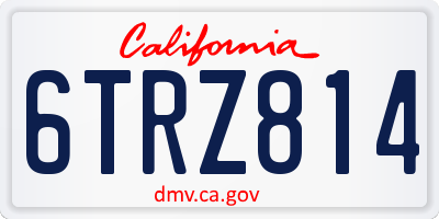 CA license plate 6TRZ814