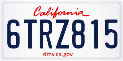 CA license plate 6TRZ815