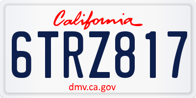 CA license plate 6TRZ817