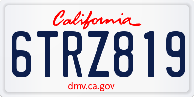 CA license plate 6TRZ819