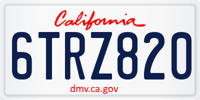 CA license plate 6TRZ820