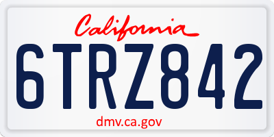 CA license plate 6TRZ842