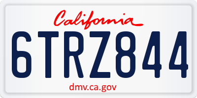 CA license plate 6TRZ844