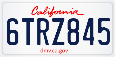 CA license plate 6TRZ845