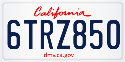 CA license plate 6TRZ850