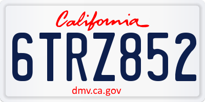 CA license plate 6TRZ852