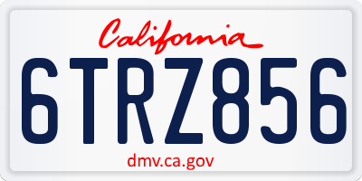 CA license plate 6TRZ856