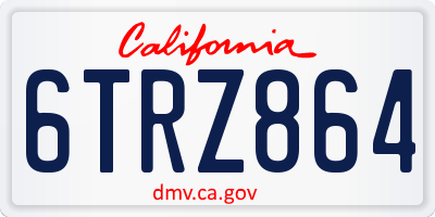 CA license plate 6TRZ864